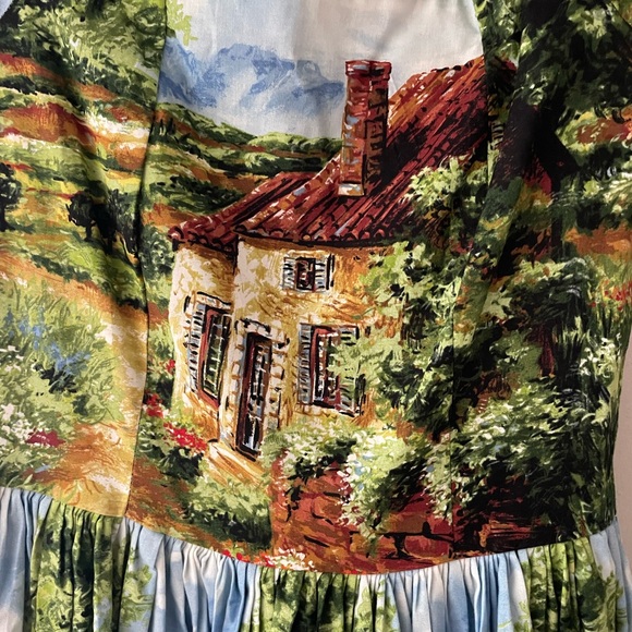 Vintage Bernie Dexter Cottage Country Print Dress Women's Size Medium - Picture 3 of 6